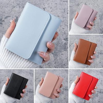 Ladies Triple Fold Wallet Artificial Leather Credit Card Holder with ID Window