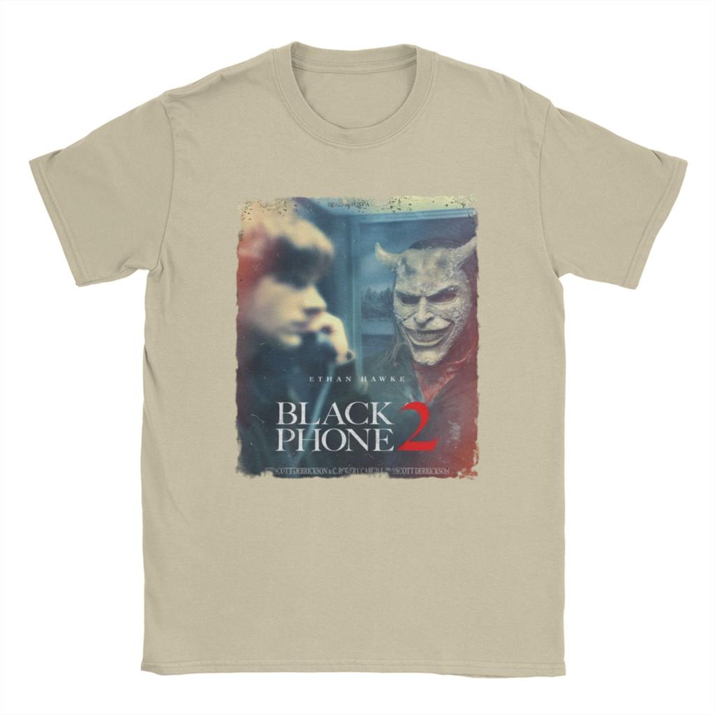 2025 Black Phone 2 Movies Poster T-Shirt  Leisure T-Shirts Short-Sleeve Tops Summer 100 Cotton Comfortable 5XL 6XL Clothing