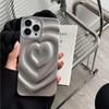 Etui na telefon 3D plisowane z uroczym sercem miłości Dla iPhone 15 14 13 11 12 Pro Max Metaliczna farba Składane Miękkie silikonowe Etui na telefon Nakładka Capa