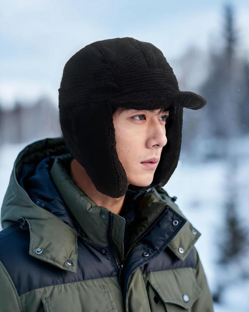 Clape Flight Cap with Ear Windproof Pilot Perfect for Winter and Warm and Cold Weather Protection Flaps, Cap, Skiing, Cycling, Hiking, Travel,