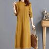 Knitted Dress for Women In Autumn and Winter Long Loose Solid Color Knee-length Sweater Dress Jacquard Half Turtleneck Sweater