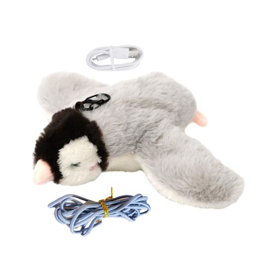 

Игрушка для кошек «Птицы, хлопающие крыльями» Интерактивный летающий воробей с реалистичным щебечущим звуком, активируемый прикосновением Мягкая игрушка для котят «Птицы» для домашних кошек 1 Set светло-серый