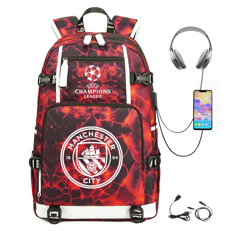 School Season Football Peripheral Student Schoolbag Leisure Personalized Backpack Large Capacity With Usb Charging
