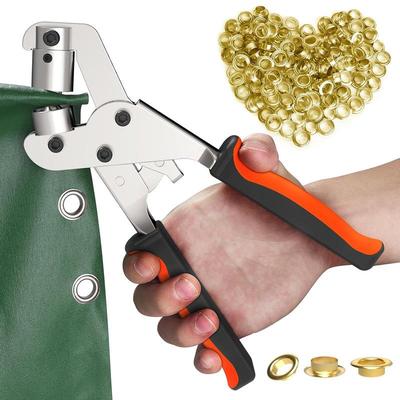 Set di Strumenti per l'Installazione con Pinze a Mano a Pressione da 300 Pezzi per Scarpe, Tela, Tessuto per Tende, Occhielli, Fibbie e Passacavi