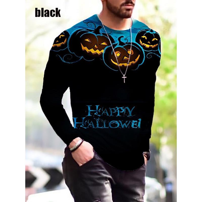 Spring Autumn Men's Casual Flag Printed Top Long Sleeve T-shirt Plus Size Men's Tees
