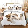 3D Dog Printed Duvet Cover Set King Queen Full Size Kids Teens Boys Bedding Set Black Cute Pet Puppy Polyester Comforter Cover