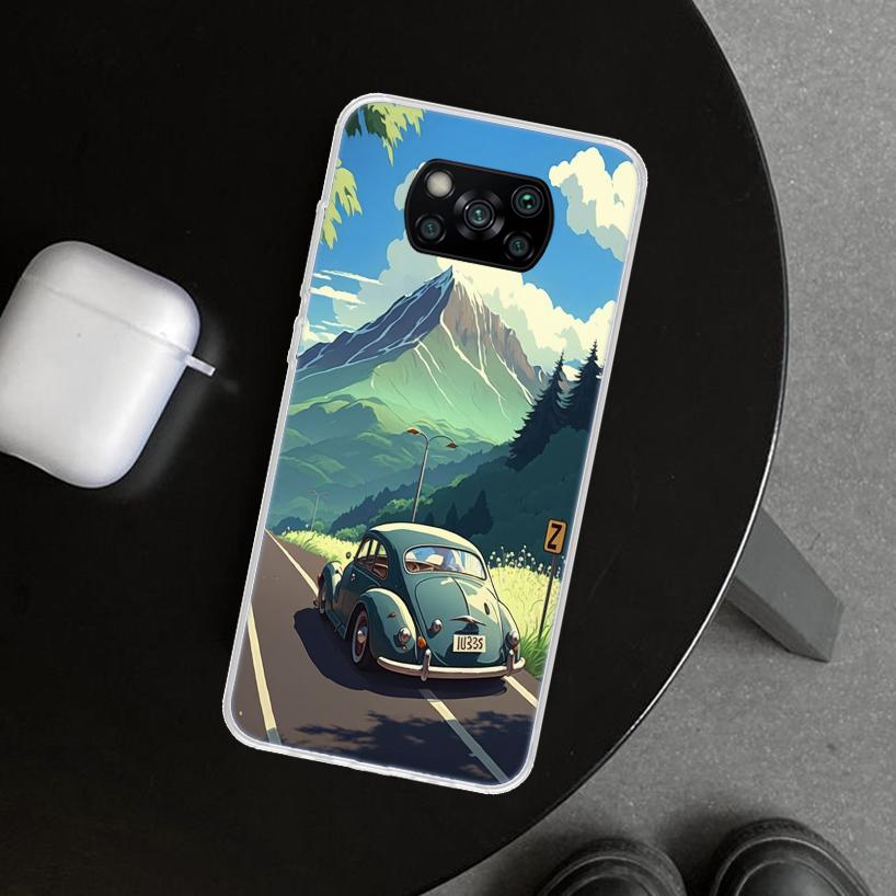 Classic Vintage Old Retro Car Phone Case Cover for Xiaomi Poco X6 X5 X7 Pro F7 Ultra Redmi 15C 15 13C 13 12C 12 10C 10 10A 9C 9A