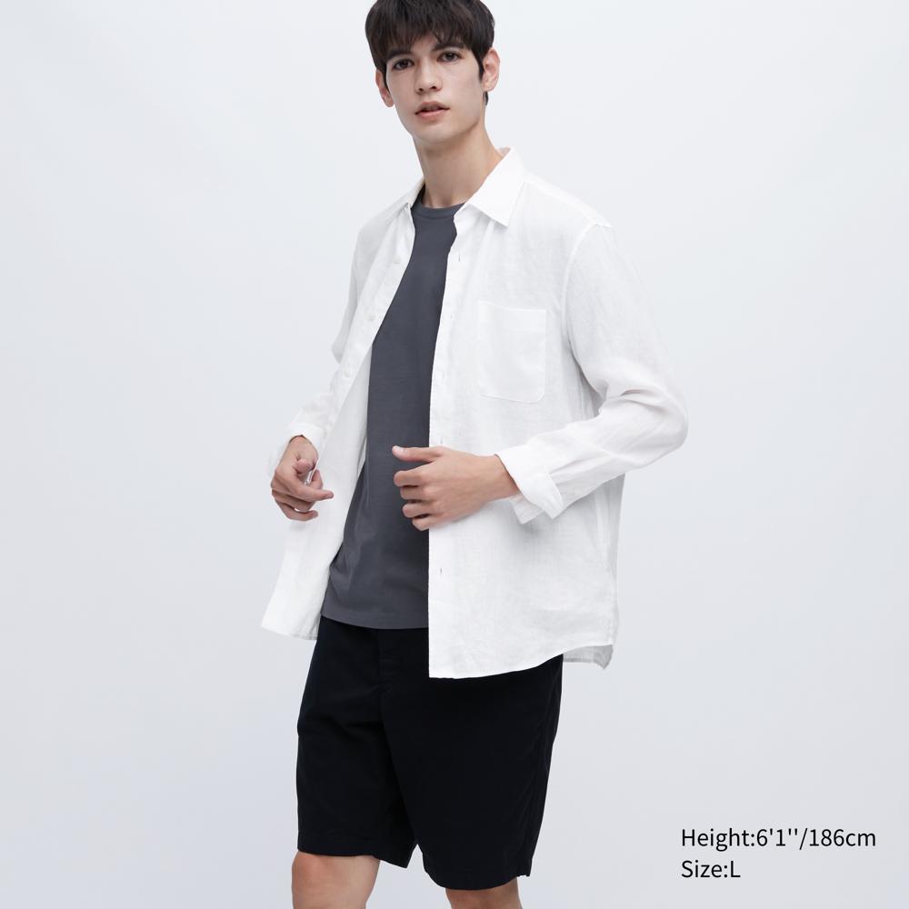 

Льняная рубашка премиум-класса UNIQLO с длинным рукавом