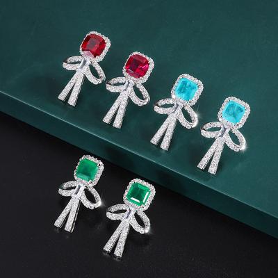 Schmuck Kupferboden Vergoldet Simulation Schatz Retro Schleife Ohrringe Ohrringe Hauptstein 8 * 8