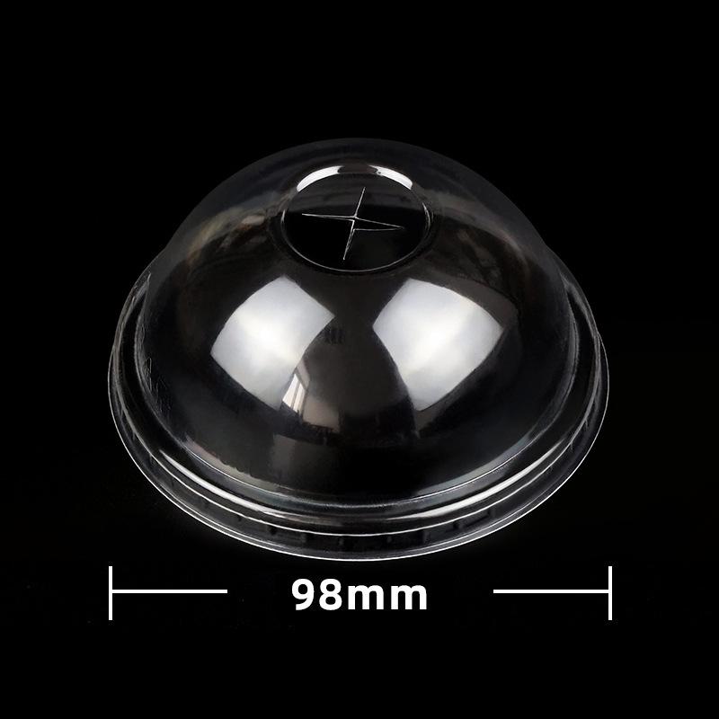 PET Disposable Clear Plastic Cold Drink Cup with Lid, 98 Caliber for Coffee, Milk Tea, Lemon Tea, Ice.