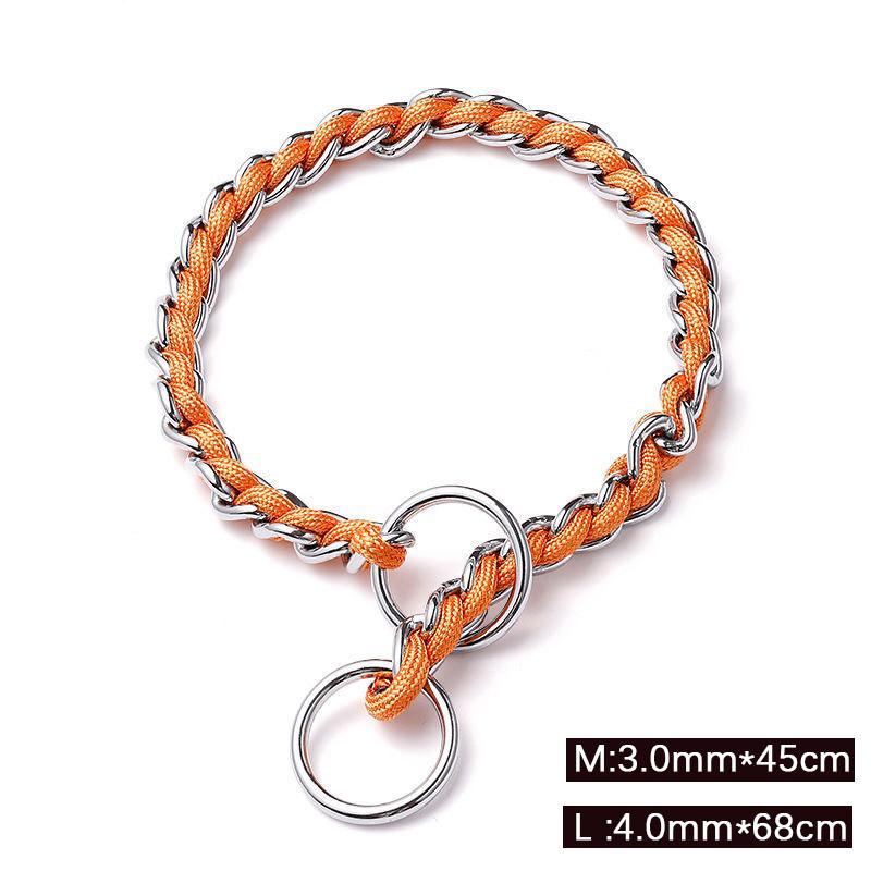 Walking Dog Leash With Continuous Bite Resistance P-Chain P-Shaped rope Collar Anti Bite Break Medium-Sized Large Dog Pet Chain