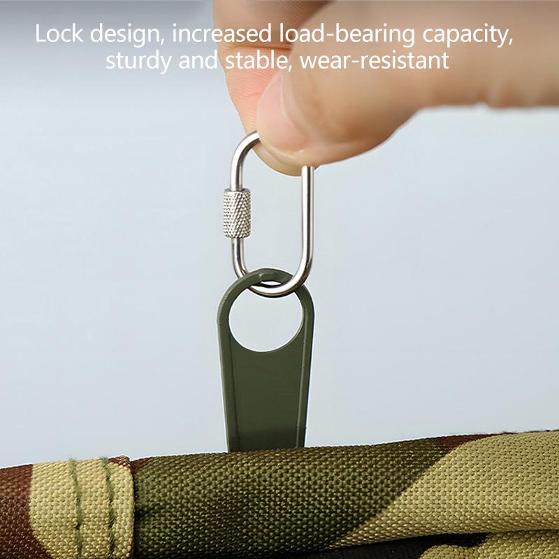 304 Stainless Steel Oval Screw Locking Carabiner Key Ring Keychain Mini Water Bottle Backpack Buckle Lightweight Hanging Buckle