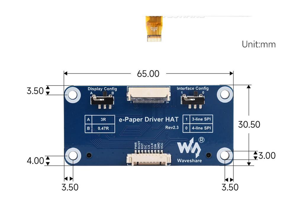 MicroSnow 7,5" E-Paper-Display (Rot/Schwarz/Weiß), 800×480, SPI, Optionales Gehäuse