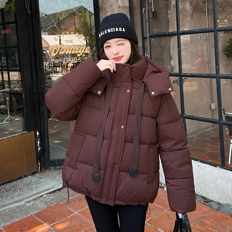 Large size winter clothing new short hooded thickened cotton clothing loose bread clothing women's jacket jacket
