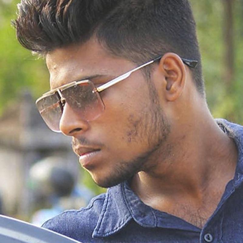 Retro Pilot Metal Sunglasses Fashion Korean Style Men Square Shades Trendy Ins Popular Brand Design Glasses Uv400 Sun Glasses