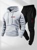 European Size Casual Fashion Unisex PARIS Lettered Print Hoodie and Drawstring Sports Set