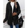 Women's Hooded Double-Sided Fleece Cardigan Long Sleeve Casual Warm Jacket Reversible Fleece Coat
