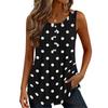 Women's Fashion Casual Retro Floral V-neck Decorated Buttoned Ruffled Sleeveless Vest T-shirt Top