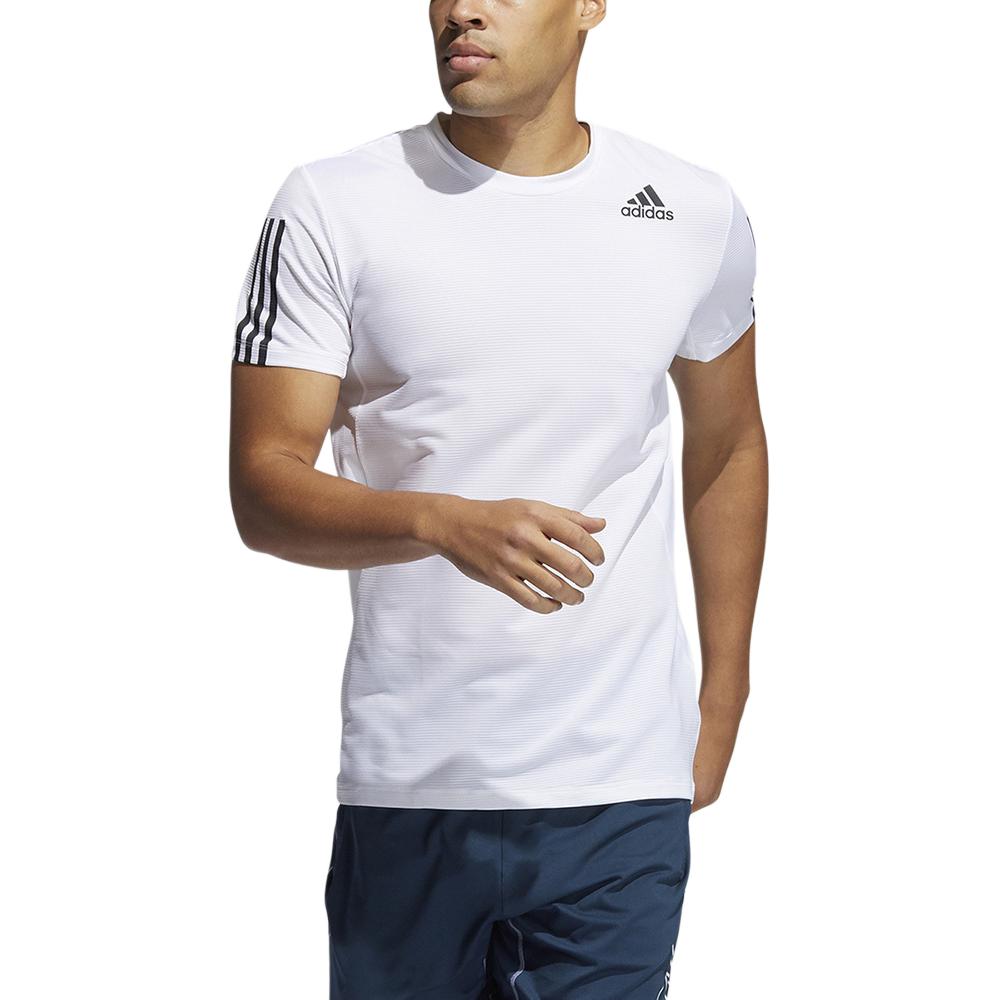 adidas T Shirts Men's White Crew Neck Moderate Straight Fit GQ2164