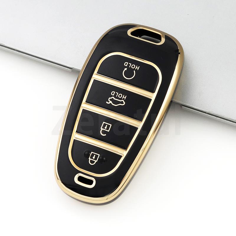 4 Tasten TPU Auto Schlüsselhülle Abdeckung Für Hyundai Santa Fe Tucson Nexo Nx4 Atos Prime Solaris Schale Schlüsselanhänger Halter Zubehör