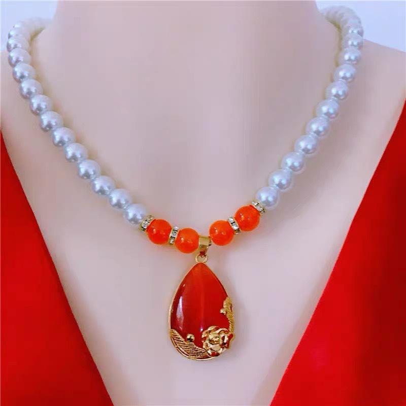 Synthetic Imitation Pearl Women'S Necklace Mother'S Day Gift Pearl Necklace For Mother Elders Temperament Versatile Jewelry Necklace