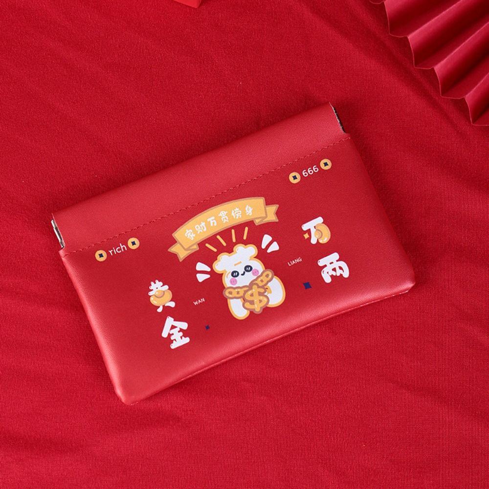 

New Year Red Lipstick Storage Bag Printing Glasses Bag Small Item Bag Makeup Bag Change Storage medium-H
