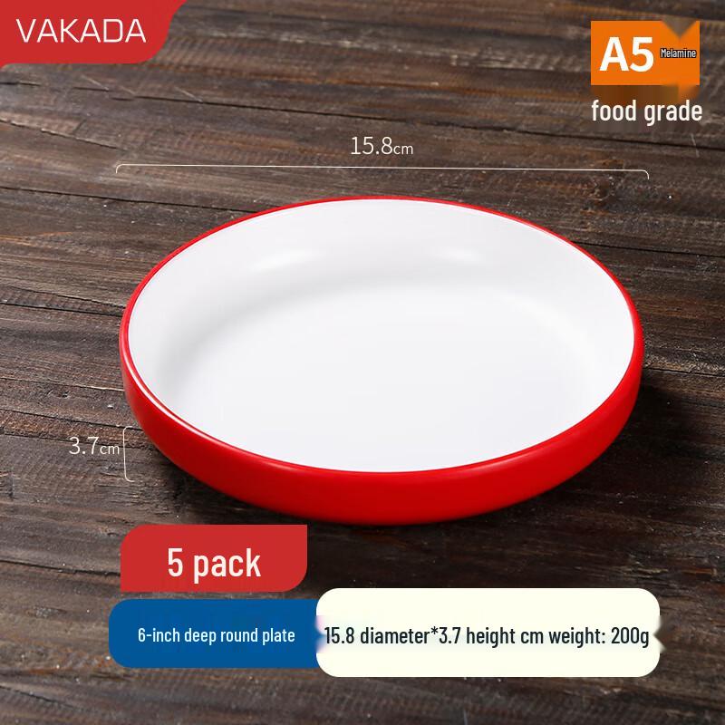 VAKADA Melamine Round Dinner Plate Set