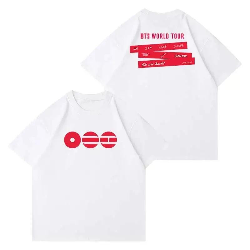 Kpop BTS 2026 Welttournee Arirang Gleicher Stil T-Shirt Herren Damen Mitglieder Namensliste Druck Lässiges Kurzarm-T-Shirt Koreanische Fans Geschenk