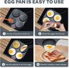 4‑Cup Nonstick Egg Pan Set with Lid–Aluminum Omelette Skillet for Breakfast, Includes Oil Brush – Compatible with Gas and Induction Cooktops