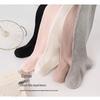 Korean Style Girls' Solid Color Pantyhose, Class A Combed Cotton, 2x2 Plain Striped