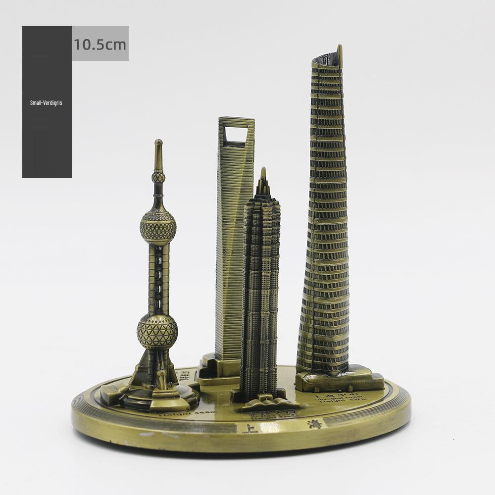 Shanghai Landmark Building Model: Oriental Pearl Tower, World Financial Center, Jin Mao Tower - Metal Creative Handicraft
