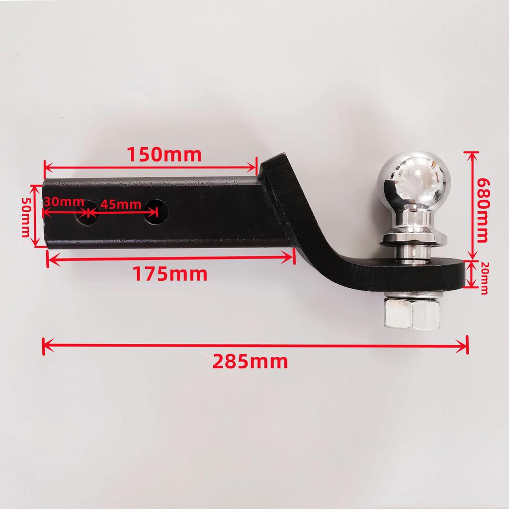 2-Inch Trailer Ball & Arm Set with 50mm Hole