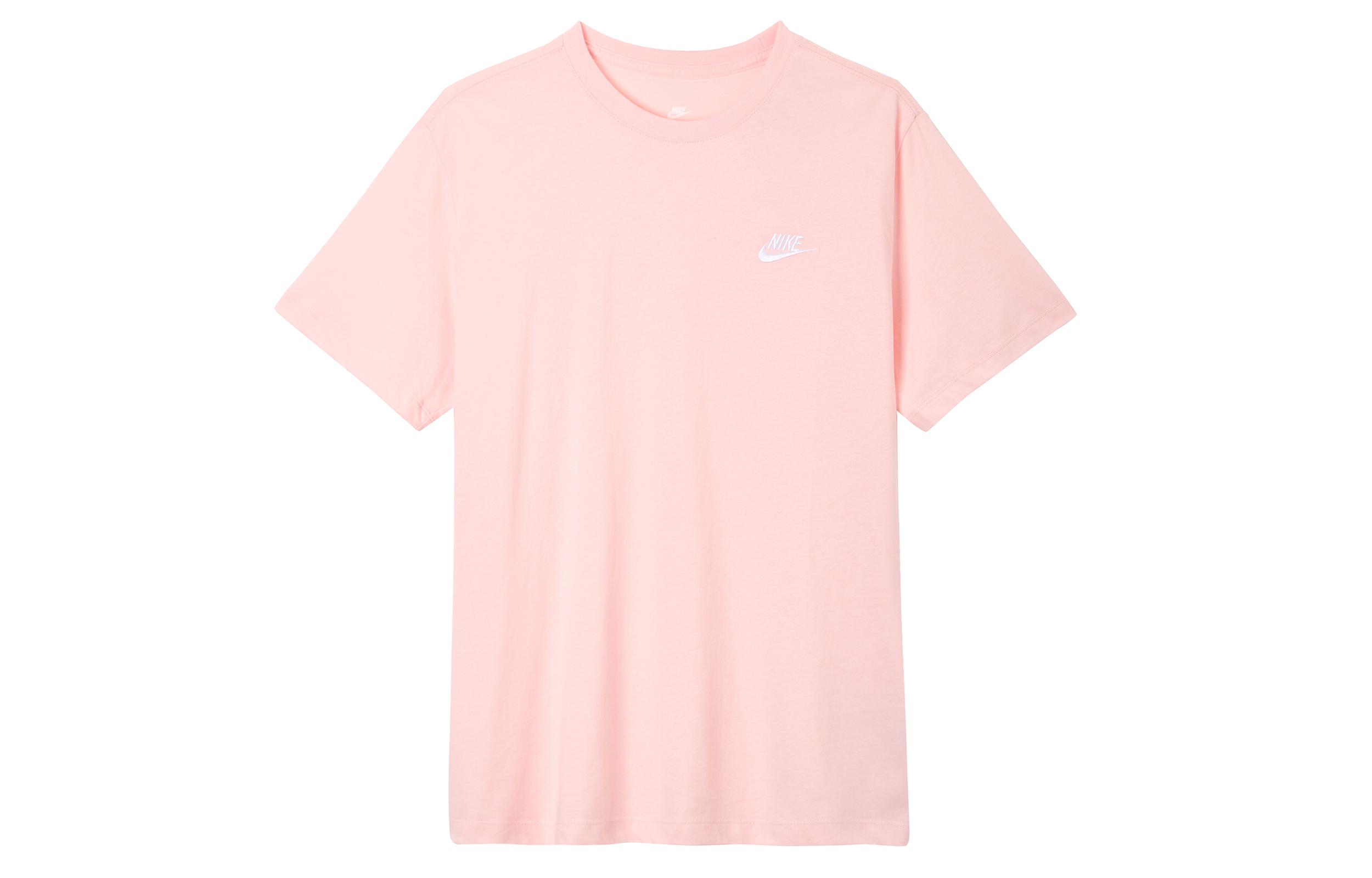 Nike T Shirts Men s Pink Crew Neck Moderate Straight Fit AR4999-686 XL
