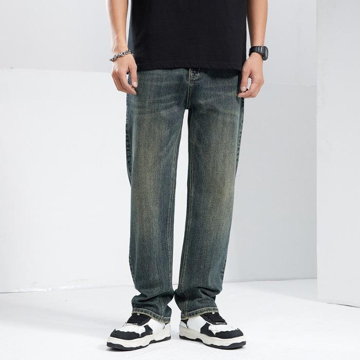 

Новые мужские джинсы свободного прямого кроя стрейч в американском стиле хай-стрит для весны и лета 40