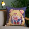 S-SAILOR Anime M-MOON Pillow Case Pillowcase Anti-dustmite Pillow Invisible Zipper Silky Short Plush Sofa Cushion Cover