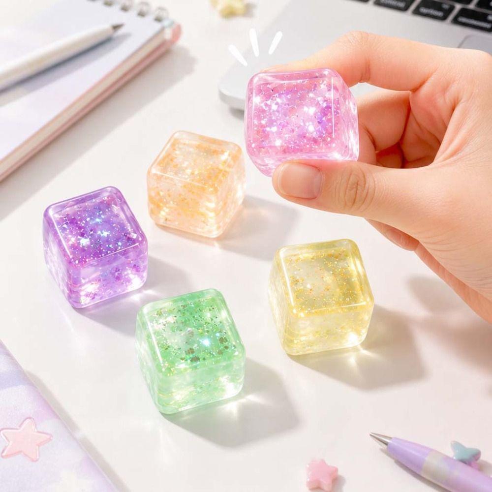 Glitzer Eiswürfel Squishy Spielzeug Langsam Rückprallender Würfel Fidget Spielzeug Entspannungs Würfel Knetspielzeug Kinder Geschenke