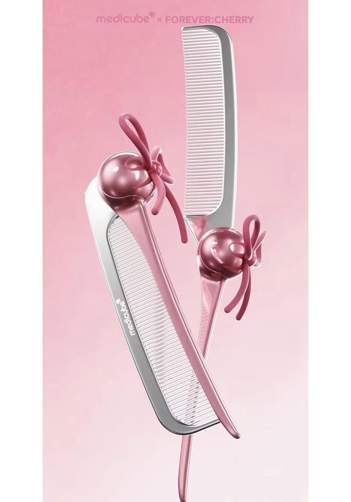 MEDICUBE x FOREVER CHERRY Pente Escova de Cabelo Conjunto de 2 Peças Wonyoung Balletcore pinkpink