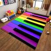 Rainbow Piano Key Pattern Rug for Music Lovers Suitable for use as an anti-slip game mat for living room and bedroom sofas