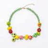 Y2K Vintage Fruit Beaded Necklace Handmade Blueberry Lemon Decor Lightweight Summer Jewelry for Women