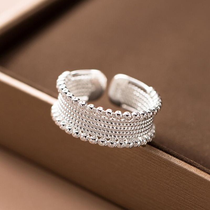 foxanry Minimalist Irregular Finger Rings for Women Couples Geometric Handmade Trendy Elegant Party Jewelry Gifts
