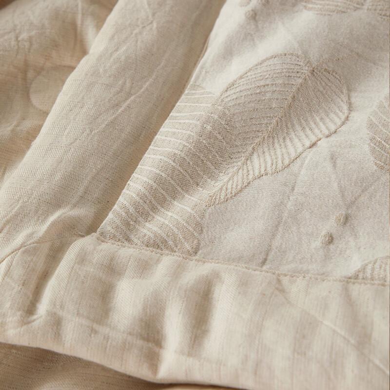 Tangna Home Textiles Natural Cotton-Linen Jacquard Summer Quilt