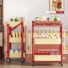 Foldable Multi-Layer Snack Storage Rack Dopamine Rolling Cart Mobile Kitchen Organizer Floor Stand Book Storage Rack