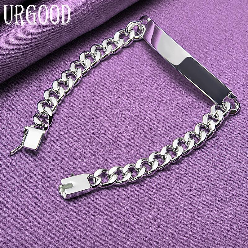 925 Sterling Silver 8mm Bratara laterala Bijuterii cadou de petrecere