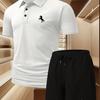 Conjuntos de Chándal de Verano para Hombre de 2 Piezas con Pantalones Cortos, Conjuntos de Sudadera de Manga Corta, Polos de Golf