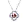 S925 Silver Dancing Heart Moissanite Necklace: Women's 50-Point Colored Moissanite Clover Pendant on Clavicle Chain