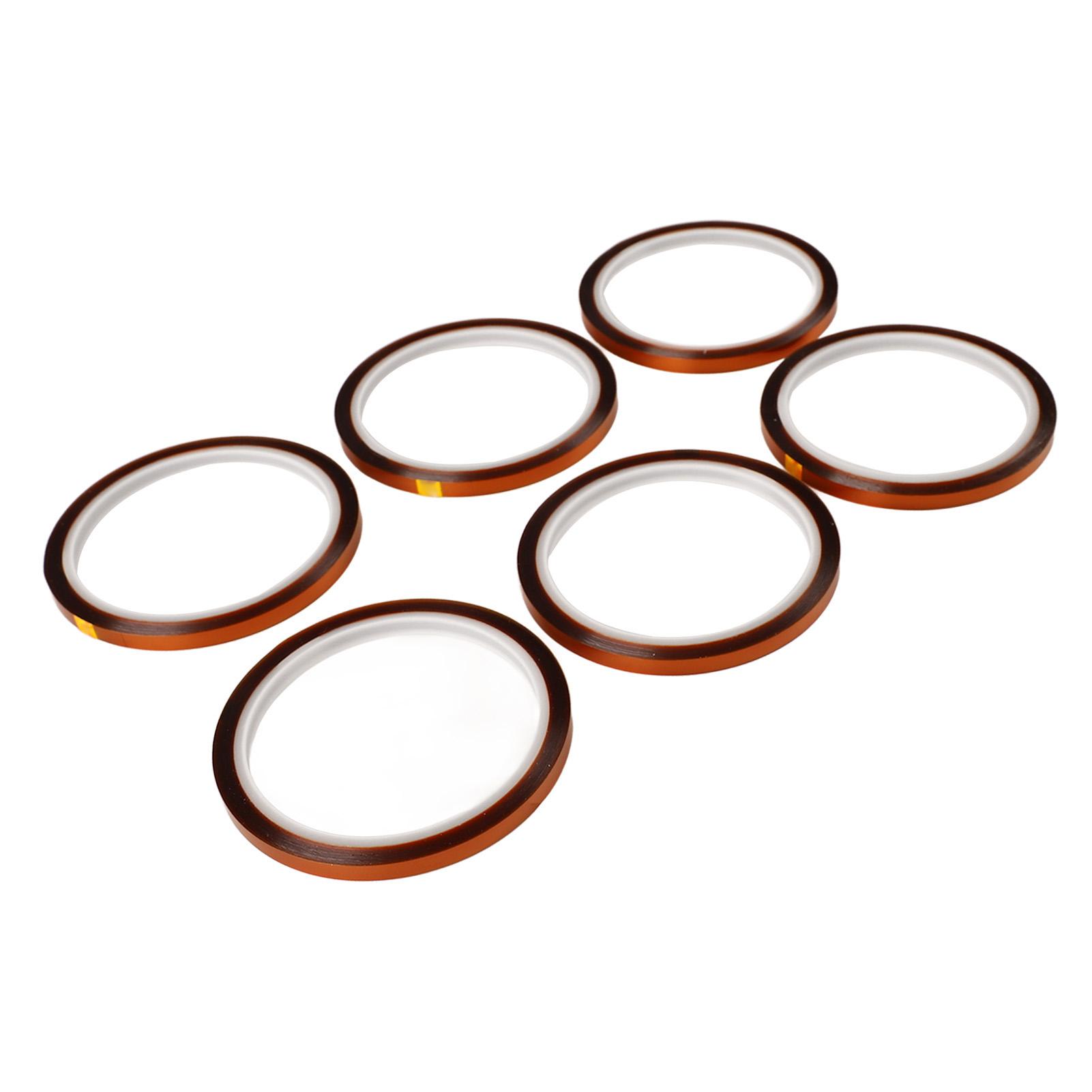 6Pcs Heat Tape Dark Brown 0.24in Wide 36.1yd   High Temp Resistant Pi Film Heat Transfer Tape for Dye Sublimation