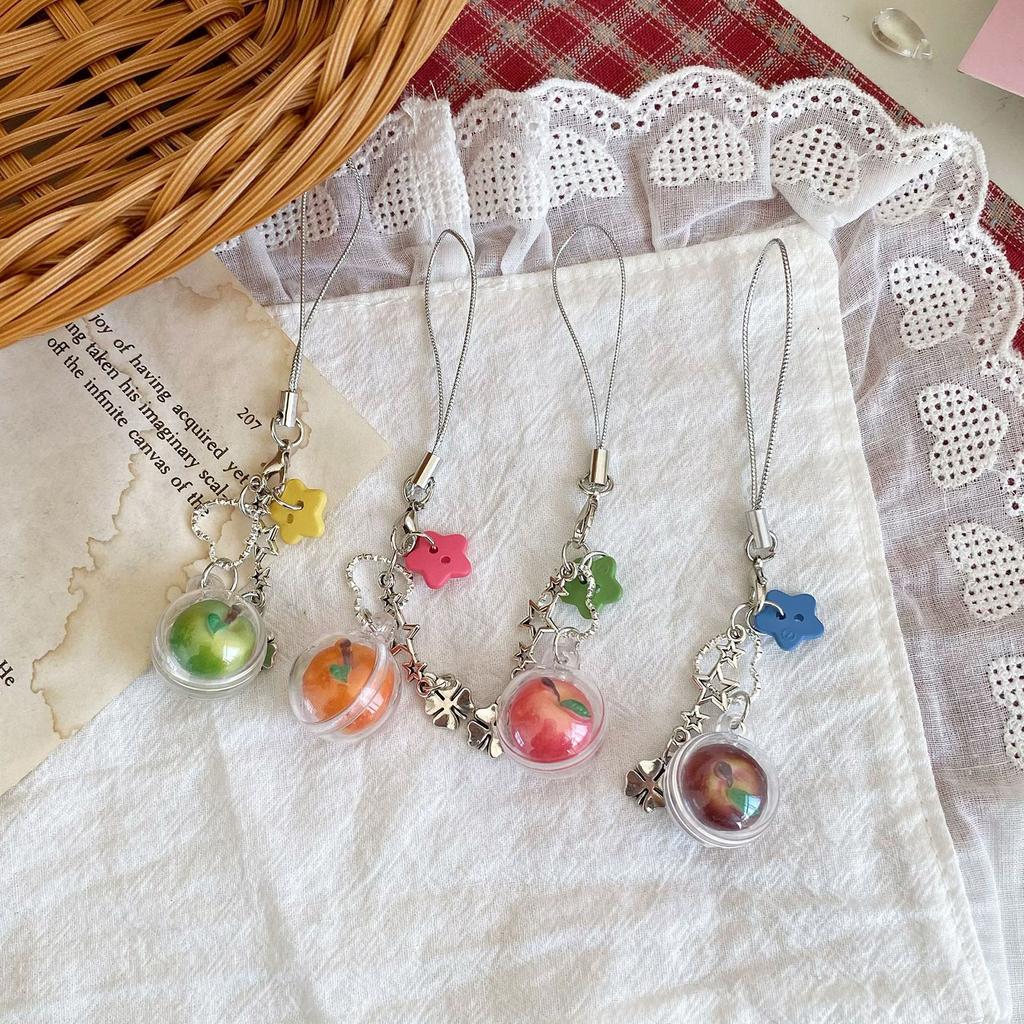 Adorable Fruit Themed Mobile Phone Lanyard Stylish Handbag Hanging Decoration Holiday Present For Teen Girls