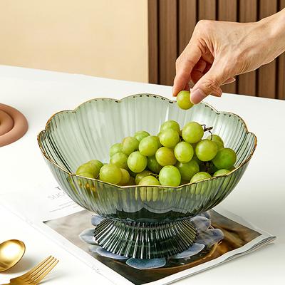 Fruit Plate With Drainable Base Clear Plastic Fruit Bowl Multipurpose Fruit Candy Plate For Kitchen Party Snack Fruit Tray