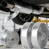 Motorrad Auspuff Hitzeschutzband Auspuffband Hitzeschutz Fiberglas Hitzeschild Isolierung mit Edelstahl-Kabelbindern 5M Aluminiumfolie