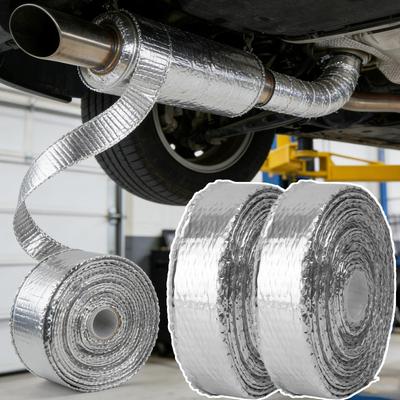 Taśma termiczna na tłumik motocyklowy Opaska wydechowa Osłona termiczna z włókna szklanego Izolacja z osłoną termiczną ze stali nierdzewnej 5M Folia aluminiowa